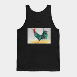 Colourful Rooster, rooster art, watercolour rooster Tank Top